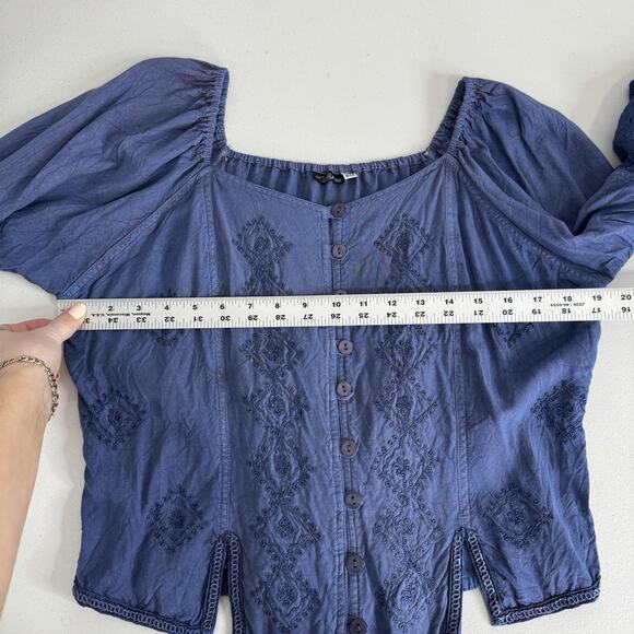 L'Pogee Skirt Set Womens One Size Blue Embroidered Fairy Whimsy Witchy Ren Fair - Picture 11 of 16